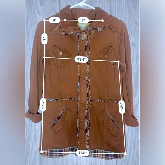 American Rag Brown Frayed Trim Jacket - Picture 7 of 9